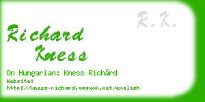 richard kness business card